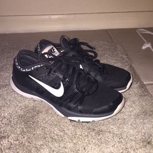 Black Nike training athletic shoes